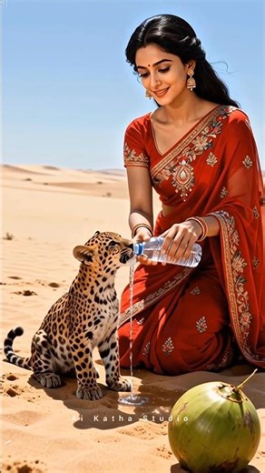 She Threw a Coconut in the Desert… What Happened Next Will Shock You!_#ai_#tree_#save_#baby