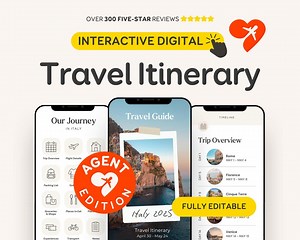 Travel Agent Itinerary Template for Clients, Editable Travel Agency Business | Digital Ebook Interactive PDF Canva - Etsy