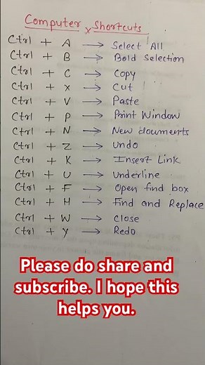 Computer Shortcut keys #mswordforbeginners