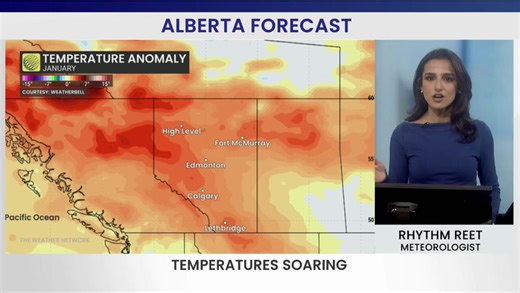 Unseasonably warm temperatures in Alberta
