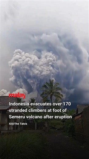 Indonesian authorities evacuated more than 900 people and were facilitating the safe return today of 170 climbers stranded after the eruption of its Semeru volcano, one of the country’s tallest mountains. The alert level was maintained at its highest after Semeru on Java island erupted 10 times yesterday, emitting massive plumes of ash and sending lava and rocks as far as 13 kilometres down its slopes, officials said. The climbers were stuck overnight at a lakeside camping area at the foot of th