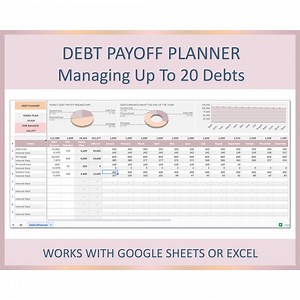 Debt Payoff Planner Spreadsheet Debt Tracker Calculator Excel Google Sheets Template Credit Card Paydown Tool for Getting Out of Debt Plan - Etsy
