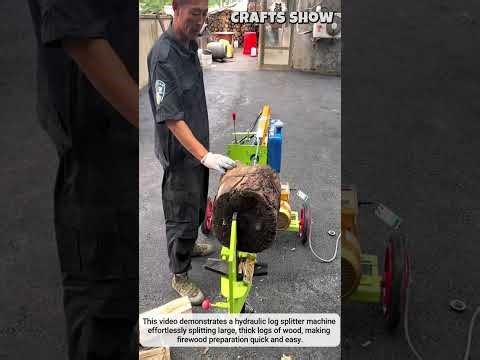 The process of using a hydraulic log splitter