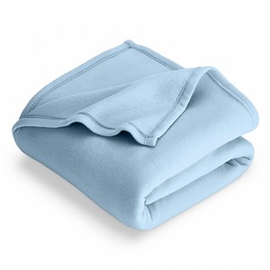 Bare Home Polar Fleece Bed Blanket - Lightweight - Premium Fleece - Full/Queen, Light Blue