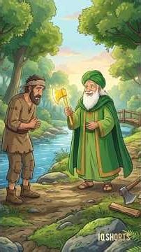 Honest Woodcutter Story | The Golden Axe | Moral Story for Kids | Inspiring Islamic Tale #yt #shorts