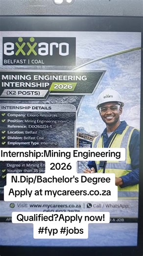 Internship:Mining Engineering 2026 Qualified?Apply now! #fyp Internship #jobs