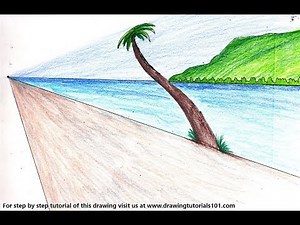 How to Draw a One Point Perspective Beach Step by Step - very easy