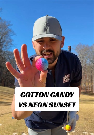Cotton Candy vs Neon Sunset! Let us know what ball you’re playing this season👇 🎥 @jessestinnettgolf #EmbraceYourVice #Golf #ViceGolf #GolfClubs #FYP