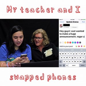 810K views · 1.5K reactions | My high school teacher and I decided to swap phones... and it's hilarious. FULL LENGTH VIDEO: https://youtu.be/9_P78saDgTw | Elle Mills | Facebook
