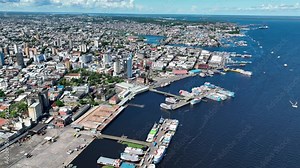 Historic Downtown At Manaus Amazonas Brazil. Cityscapes Metropolis. Avenues Landscape City Life Stunning. Avenues Urban City Life Corporate Town. Avenues Stunning Bridge Smart City. Manaus Amazonas.