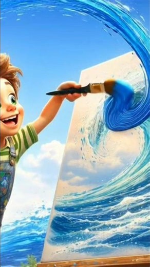 Blue Color Splash 💙 | Learn Blue Color Song for Kids #shorts