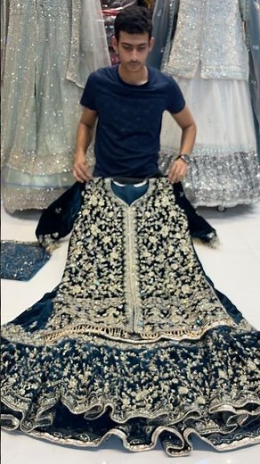 💙 Royal Morpankhi Bridal Lehenga ✨ Heavy Handwork Wedding Collection #shortsfeed