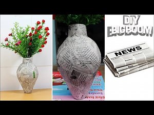 How to make Flower Vase with Newspaper step by step | 2018 | DBB