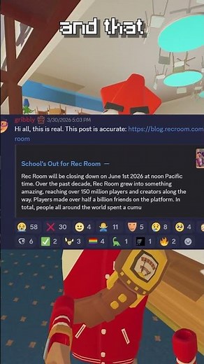 Rec Room SHUT DOWN ISNT April Fools!