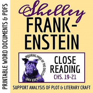 Frankenstein Chapters 19, 20, and 21 Analysis Worksheet | British Literature