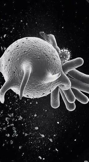 Immune Cell vs Bacteria Under the Microscope