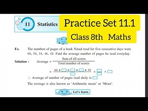Std 8th l Maths Practice Set 11.1 ll Statistic I इयत्ता आठवी गणित सराव संच 11.1 ll