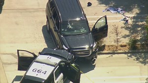 This was the scene after a Redondo Beach police officer-involved shooting in Lawndale. One person was injured -- and police were searching the area for another possible suspect. | FOX 11 Los Angeles