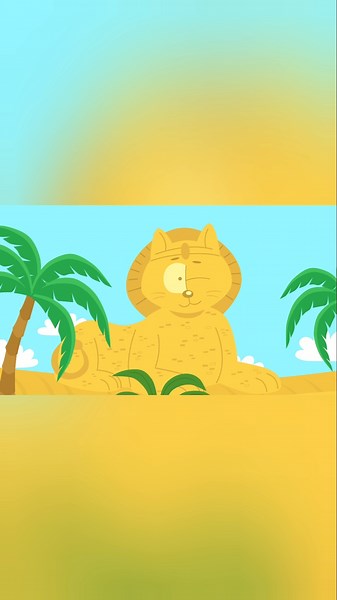 Driving Through the Desert Past the Sphynx Cat! 🏜️🐱🚗 #familybook #animation #cartoon