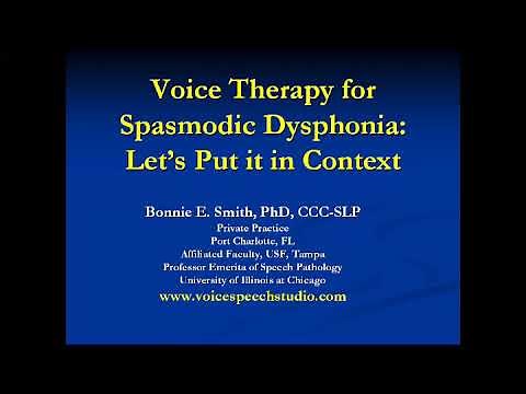 Voice Therapy for Spasmodic Dysphonia: Let’s Put it into Context