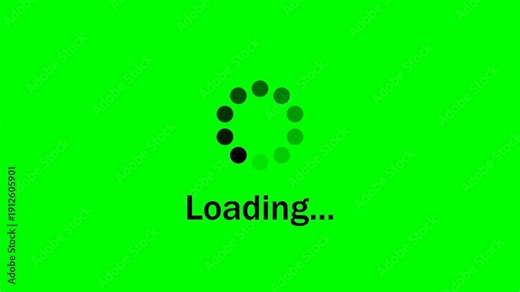 Loading circle animation on green background, downloading loading icon, buffering process, HD loading animation effect.