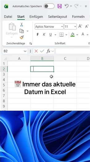 Aktuelles Datum – automatisch in Excel 📅 #excel #exceltips #datenanalyse #exceltricks