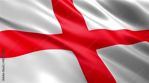 waving england national flag animation loop
