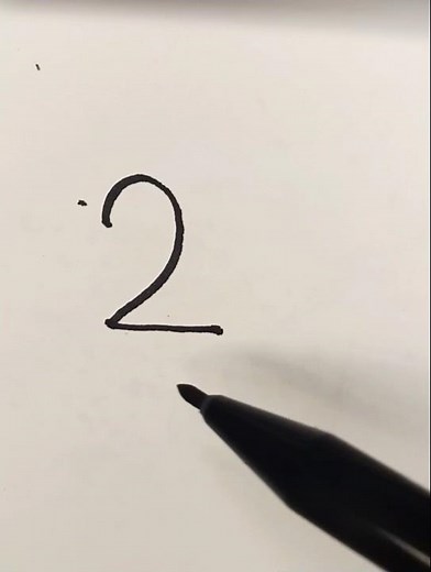 Drawing portrait with number two