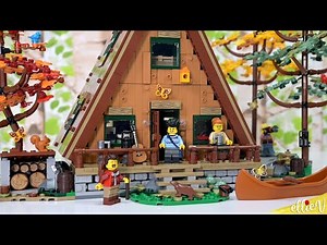 BRB off to the woods to unwind and relax 🌲 Lego A-Frame Cabin build & review