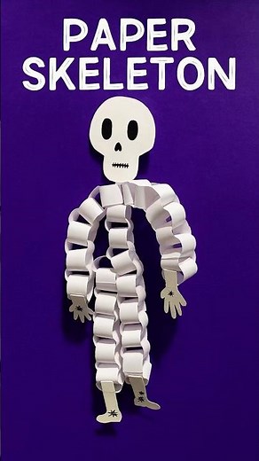 Turn Paper Into a Skeleton! Easy Halloween DIY 💀 #diy #halloween #skeleton #papercraft #easydiy