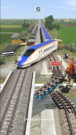 Kereta Api Cepat Pindah Rel Memasuki Antrian 3 Kereta Api #railroad #railtrack #train #railway