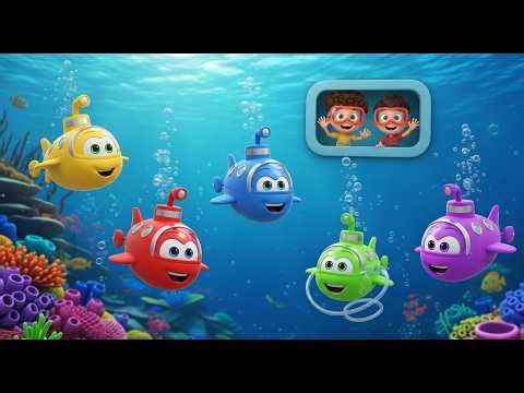 Five Little Toy Submarines Dive Dive Dive | Underwater Counting & Bath Time Song