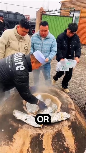 Eating fish and meat over fire #fish