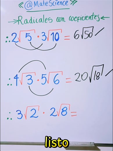 Multiplicación ✖️ de radicales con coeficientes. #Matemáticas #AprendeMatemática #radicales