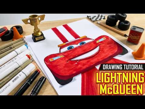 How to draw LIGHTNING MCQUEEN easy step by step