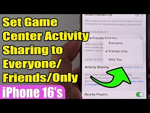 🕹️ Set Game Center Activity Sharing to Everyone/Friends/Only You on iPhone 16/16 Pro Max (iOS 18) 🎮