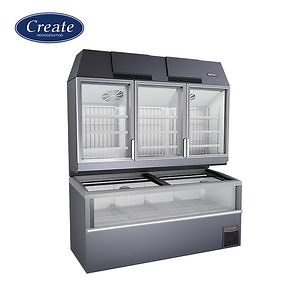 [Hot Item] 1350L Dual Temperature Inverter Combined Island Refrigerator Supermarket Ice Cream/Seafood Top Open Chest Freezer