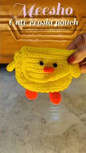 Cute Yellow Duck Crochet Mini Bag 🐥✨ | Handmade Aesthetic Pouch | Viral Cute Bag#meesho #shorts