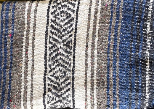 Soft Mexican Blanket: Double Sided | Throw Blanket | GREY and BLUE | Customize Minky Fleece Color | Father’s Day Gift - Etsy