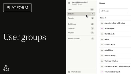 Frontify Onboarding Video User Groups