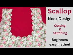 Scallop Neck Design cutting & stitching. beginners easy method. How to sew in a simple way?
