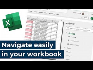 Microsoft Excel - Using the quick navigation pane