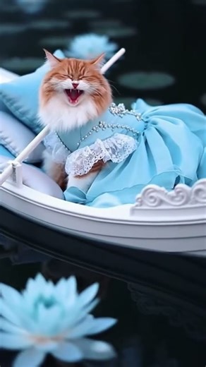 The Most Romantic Underwater Date! Royal Cats Meet for Secret Sea Dinner💙#cat #cute #calm #emotional