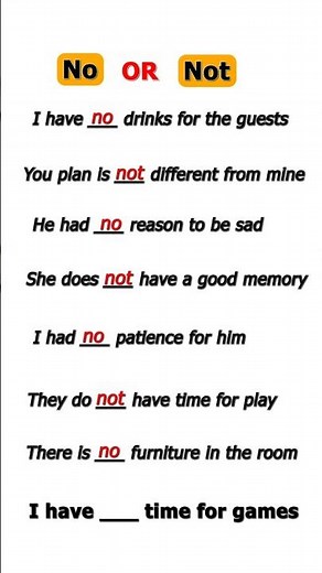 NO vs NOT 🔥 Stop This Common English Mistake!