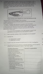 5.1 Guppy Investigation and Darwin's Natural SelectionA scien... | Filo