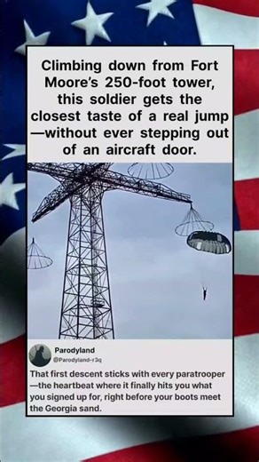 Climbing down from Fort Moore’s 250-foot tower #shorts