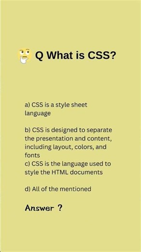 CSS MCQ Questions ⁉️ #mcq , #coding , #html , #question , #student