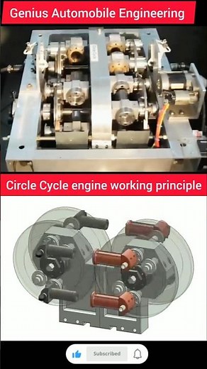 Circle Cycle Engine Working Principle | Automobile Engineering Innovation #Shorts