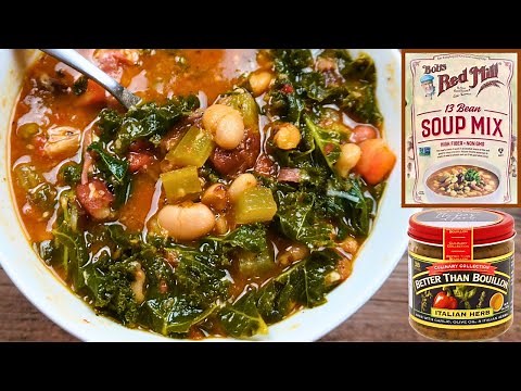 Instant Pot 13 Bean Soup with Ham and Kale - Bob's Red Mill 13 Bean Soup Mix