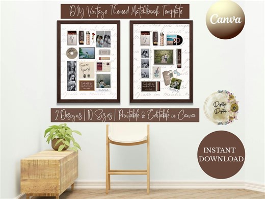 Editable Matchbook Poster Template, Customizable Matches Template, Personalized Gift, DIY Anniversary Wall Art, Printable Matchbox Art Gift - Etsy UK